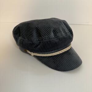 Brixton Hat Mens Small Blue Rope Corduroy Fitted Cap Newsboy Hat Nautical Classy